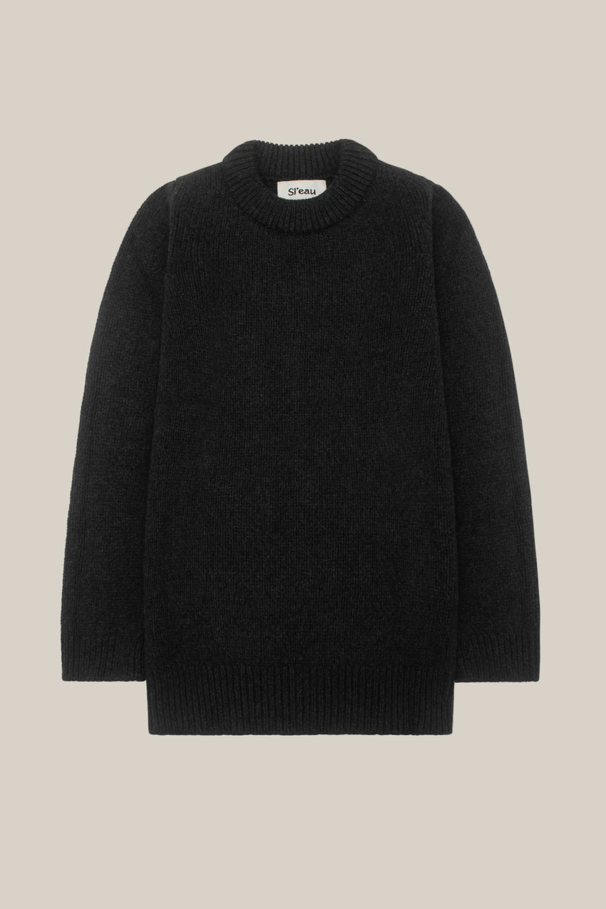 GRAPHITE MERINO WOOL AND CASHMERE JUMPER