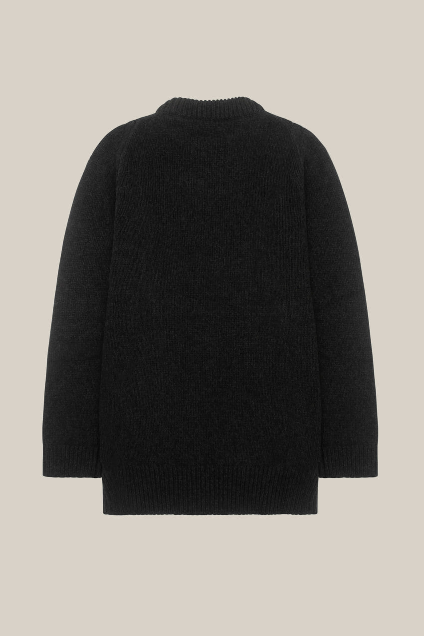 GRAPHITE MERINO WOOL AND CASHMERE JUMPER