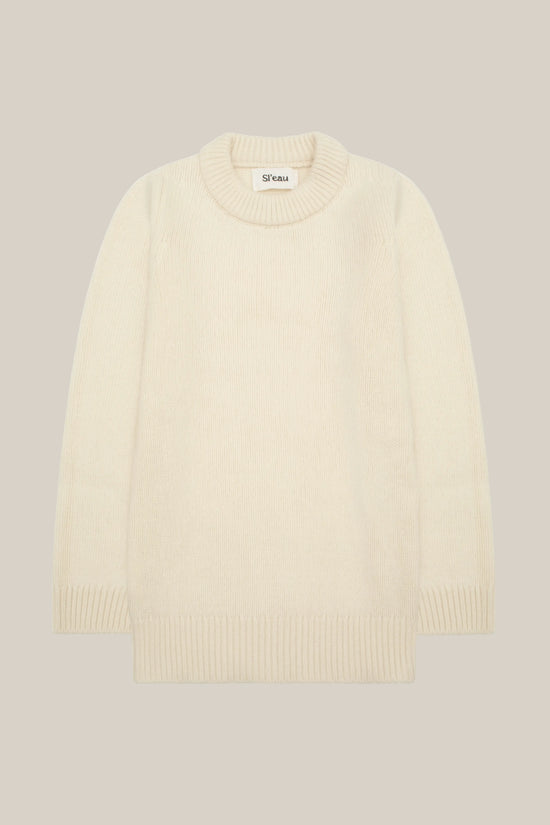 CREAM MERINO WOOL AND CASHMERE JUMPER