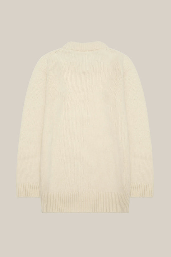 CREAM MERINO WOOL AND CASHMERE JUMPER