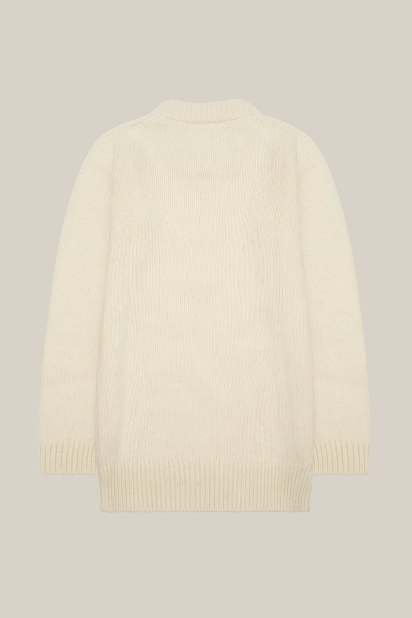 CREAM MERINO WOOL AND CASHMERE JUMPER