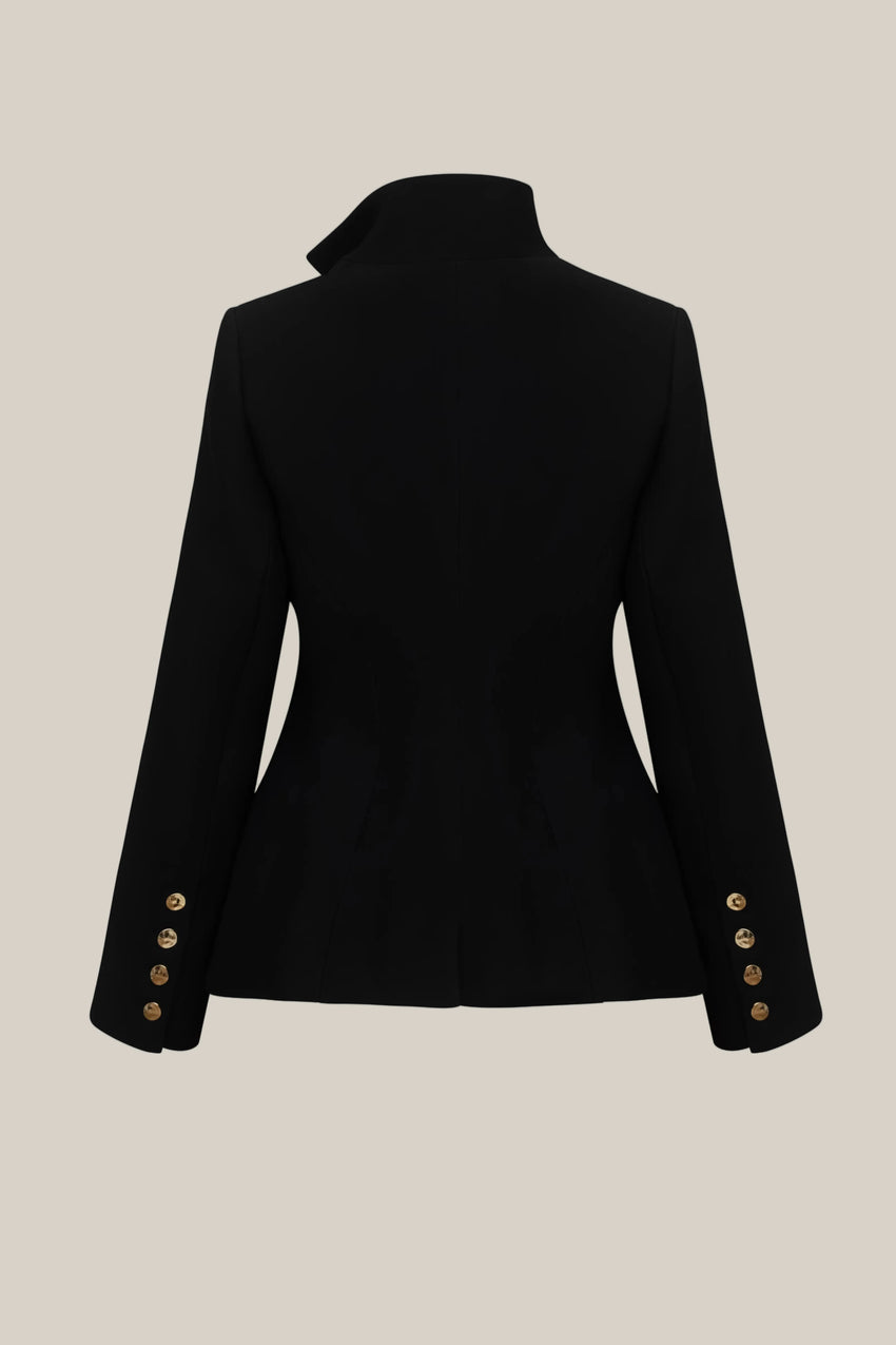 JET WOOL AND SILK WAISTCOAT BLAZER